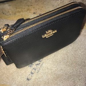 COACH double pouches wristlet